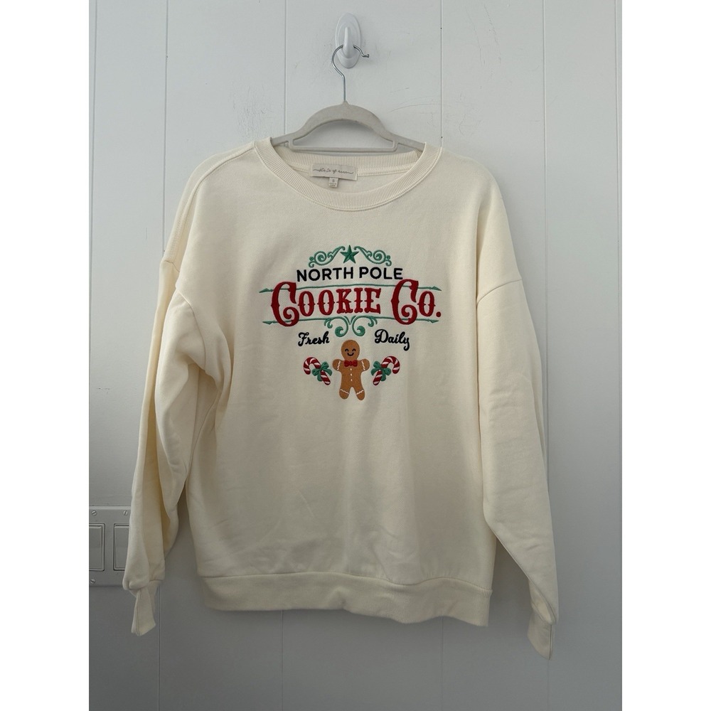 State of Mine Holiday Crewneck Sweatshirt "North Pole Cookie Co." Women's S